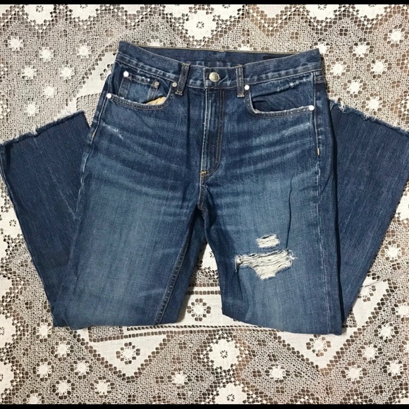 rag & bone high rise ankle straight distressed jeans size 27 W2512K165WDI - Picture 3 of 7
